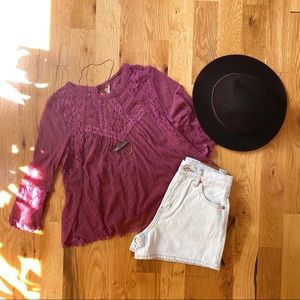 NWOT | Free People Lace Top